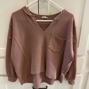 Blu Pepper Chocolate V-Neck Sweater